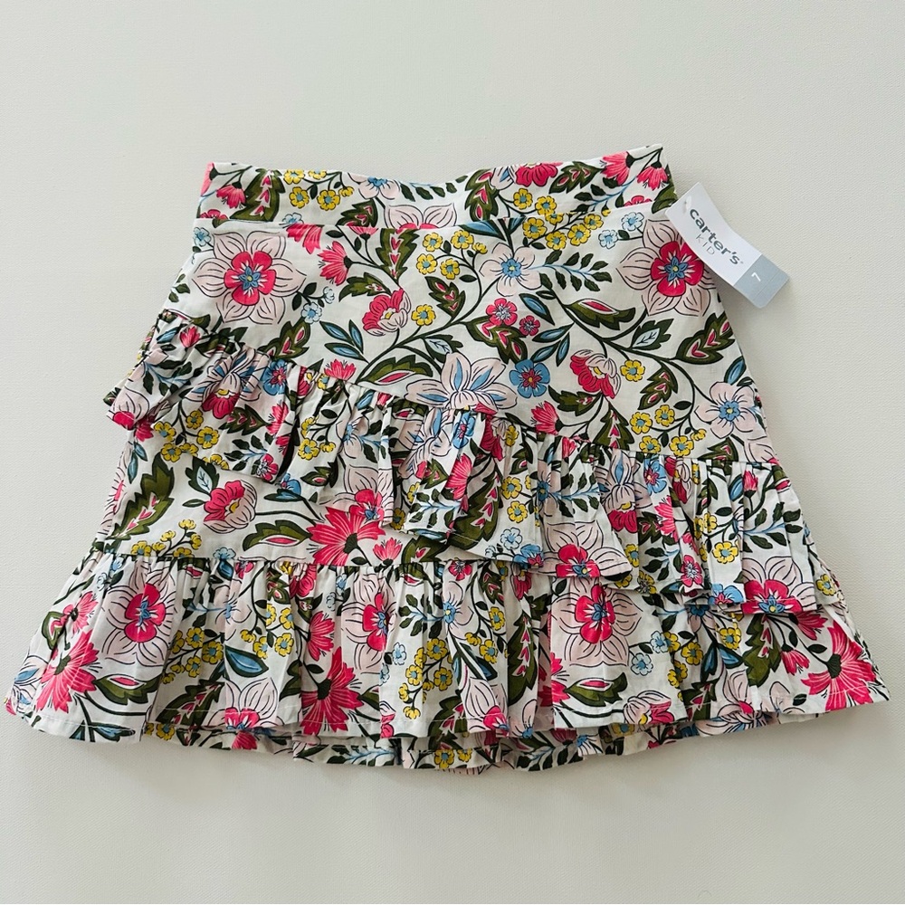 Carter’s Girls 7 Floral Ruffle Skirt Skort NWT Spring Summer